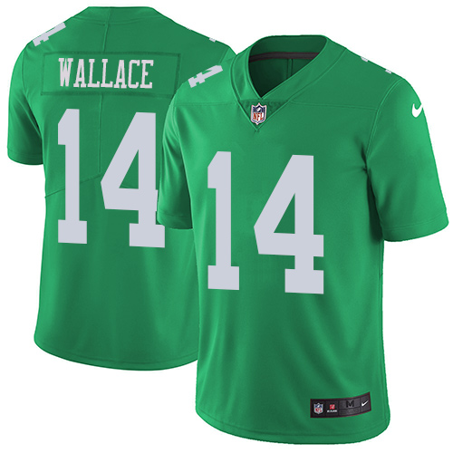 Nike Eagles #14 Mike Wallace Green Men's Stitched NFL Limited Rush Jersey - Click Image to Close